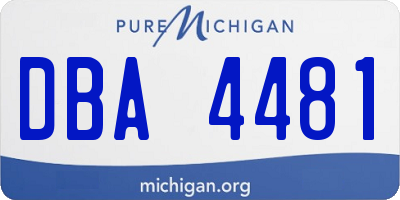 MI license plate DBA4481