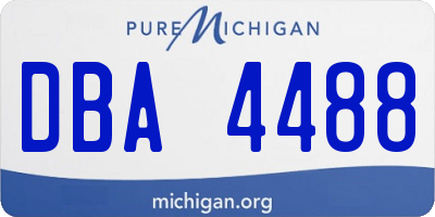 MI license plate DBA4488