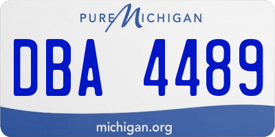 MI license plate DBA4489