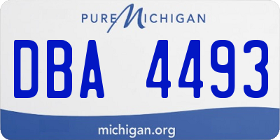 MI license plate DBA4493