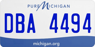 MI license plate DBA4494
