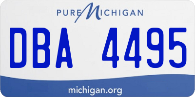 MI license plate DBA4495