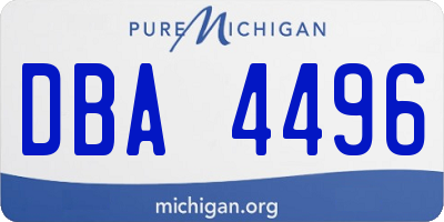 MI license plate DBA4496