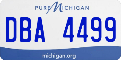 MI license plate DBA4499