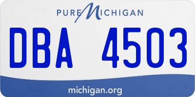 MI license plate DBA4503
