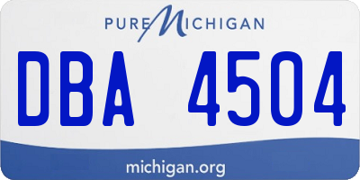 MI license plate DBA4504