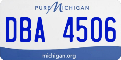MI license plate DBA4506