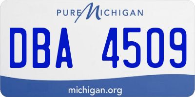 MI license plate DBA4509