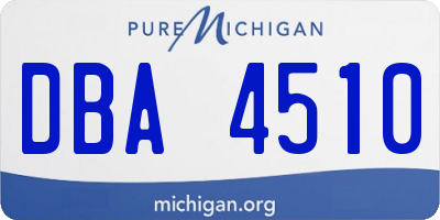 MI license plate DBA4510