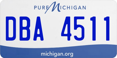 MI license plate DBA4511