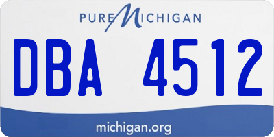 MI license plate DBA4512