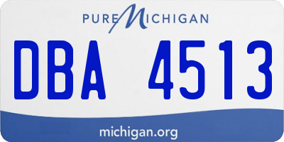 MI license plate DBA4513