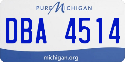 MI license plate DBA4514