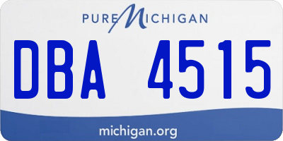 MI license plate DBA4515