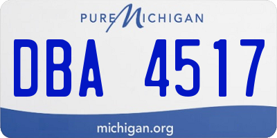 MI license plate DBA4517