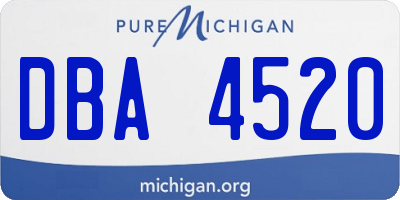MI license plate DBA4520
