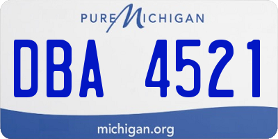 MI license plate DBA4521