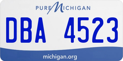 MI license plate DBA4523