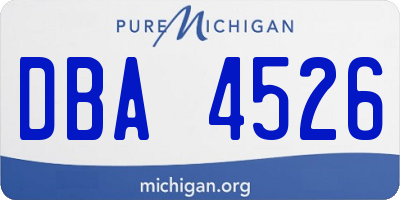 MI license plate DBA4526