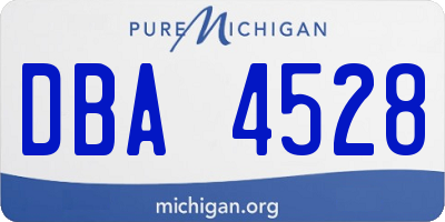 MI license plate DBA4528