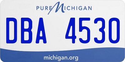 MI license plate DBA4530
