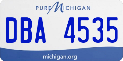 MI license plate DBA4535