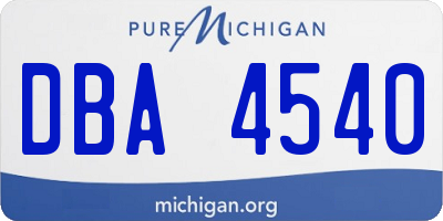 MI license plate DBA4540