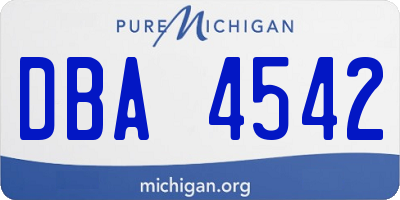 MI license plate DBA4542