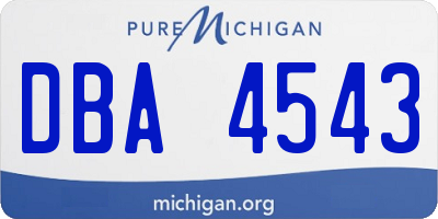 MI license plate DBA4543