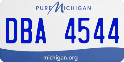 MI license plate DBA4544
