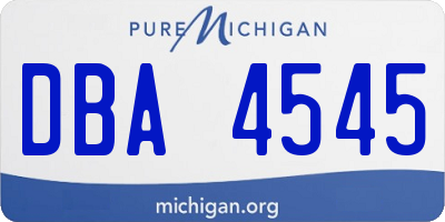 MI license plate DBA4545