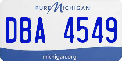MI license plate DBA4549