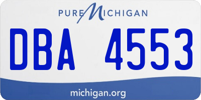 MI license plate DBA4553