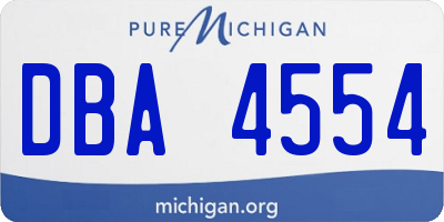 MI license plate DBA4554
