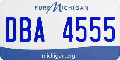 MI license plate DBA4555