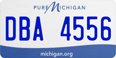 MI license plate DBA4556