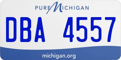 MI license plate DBA4557