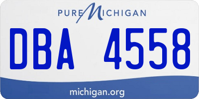 MI license plate DBA4558