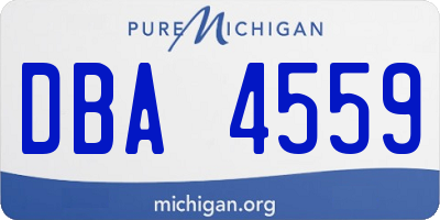 MI license plate DBA4559