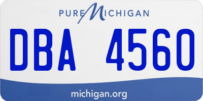 MI license plate DBA4560