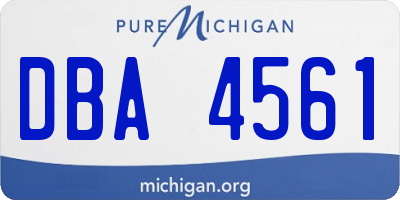 MI license plate DBA4561