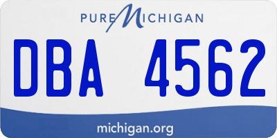 MI license plate DBA4562
