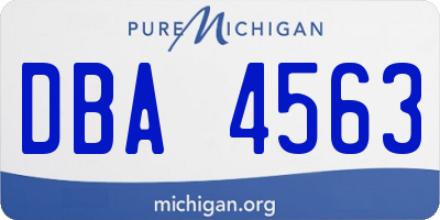 MI license plate DBA4563