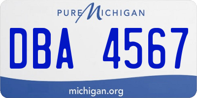 MI license plate DBA4567