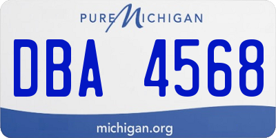 MI license plate DBA4568