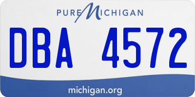 MI license plate DBA4572