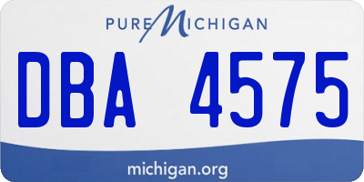 MI license plate DBA4575
