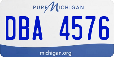 MI license plate DBA4576