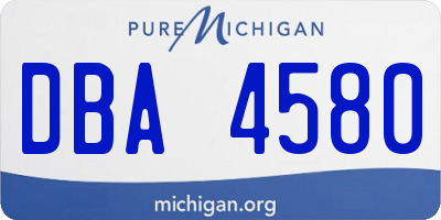 MI license plate DBA4580