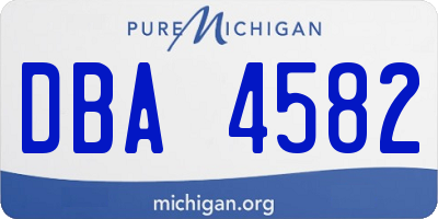 MI license plate DBA4582